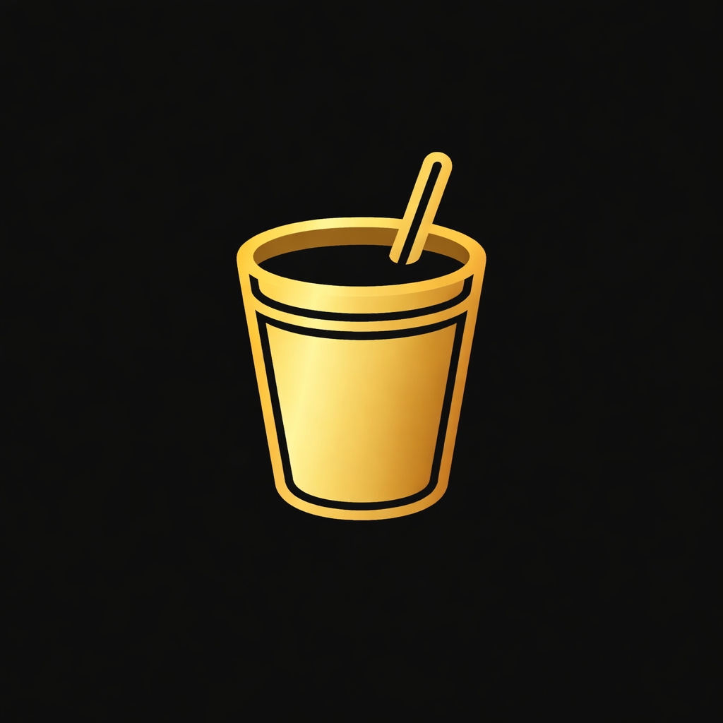 Vaso dorado de Coquito Lab